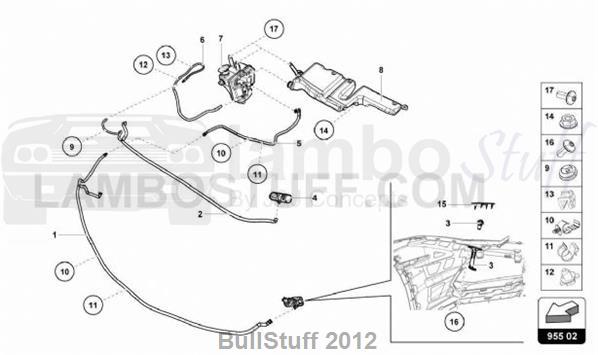2018 Lamborghini HURACAN LP580-2 SPYDER JAPAN HEADLIGHT WASHER SYSTEM (955.02.00)